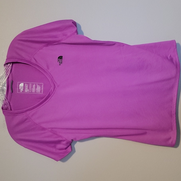 The North Face Tops - The North Face 100% Polyester V Neck Purple Shirt Size Large